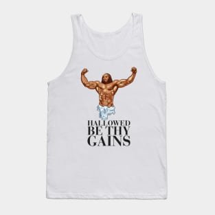 Hallowed be thy gains - Swole Jesus - Jesus is your homie so remember to pray to become swole af! Light Tank Top